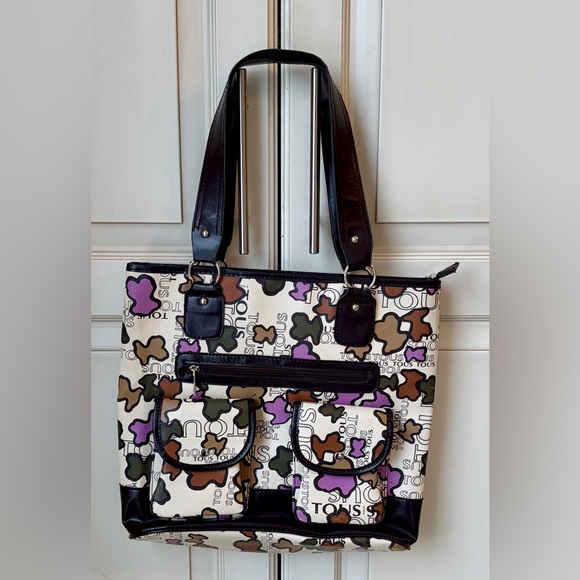 Tous Handbags - Tous Black and Multicolor PVC Tote Bag